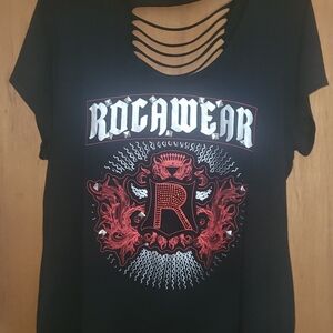 Y2k Rocawear black cut out top Plus Size XXL